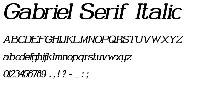 Gabriel Serif Italic police